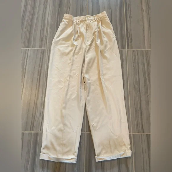 INC International Concepts Light Khaki Silk Slacks Women’s Size 12 Wide Leg - Picture 2 of 12